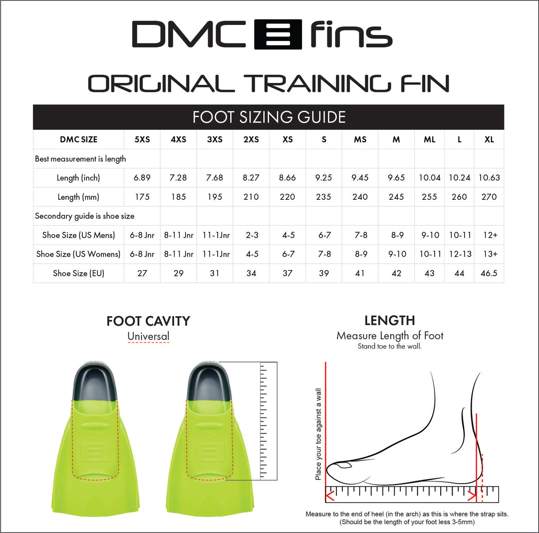 Original Training Fins - Fluro/Charcoal