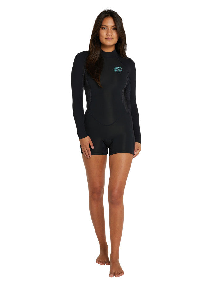 Bahia 2mm Long Sleeve Long Springsuit Womens Wetsuit - Black Night Jungle