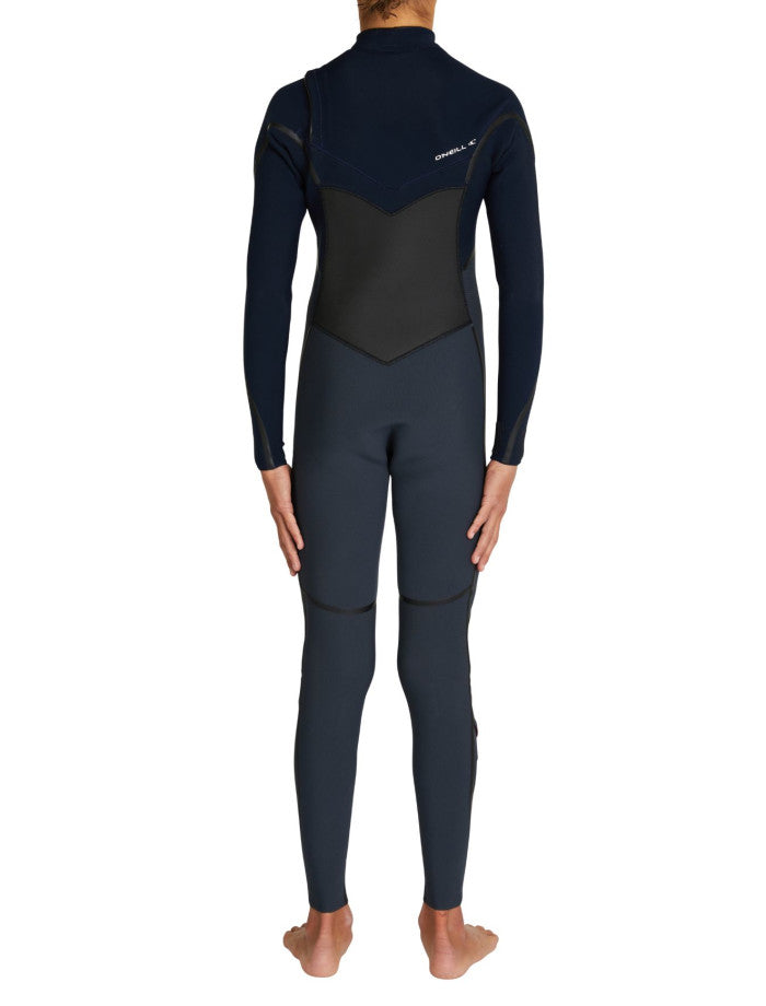 Boys Psycho Tech 3/2 Chest Zip Steamer Kids Wetsuit - Gunmetal