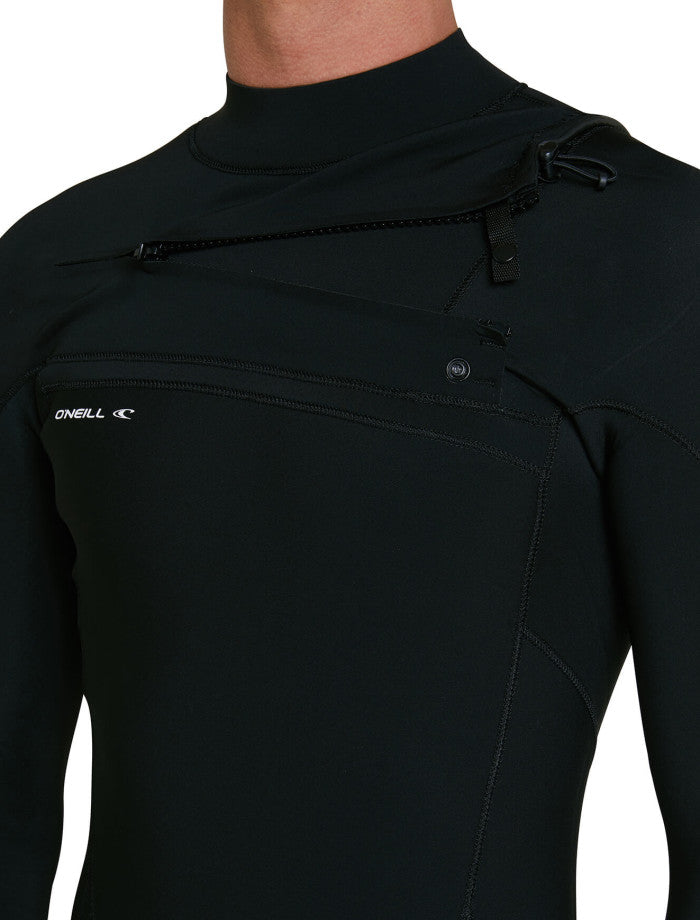 Defender 3/2 Chest Zip Steamer Wetsuit - Black