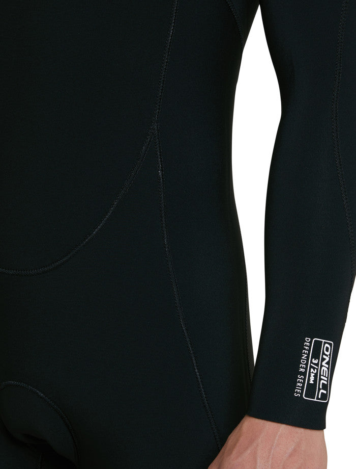 Defender 4/3 Chest Zip Steamer Wetsuit - Black