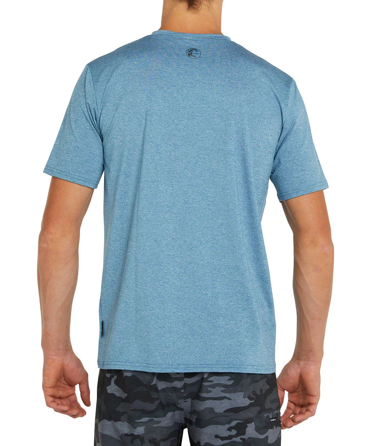 24/7 Hybrid UV Short Sleeve Rashie Surf Tee - Smoke Blue