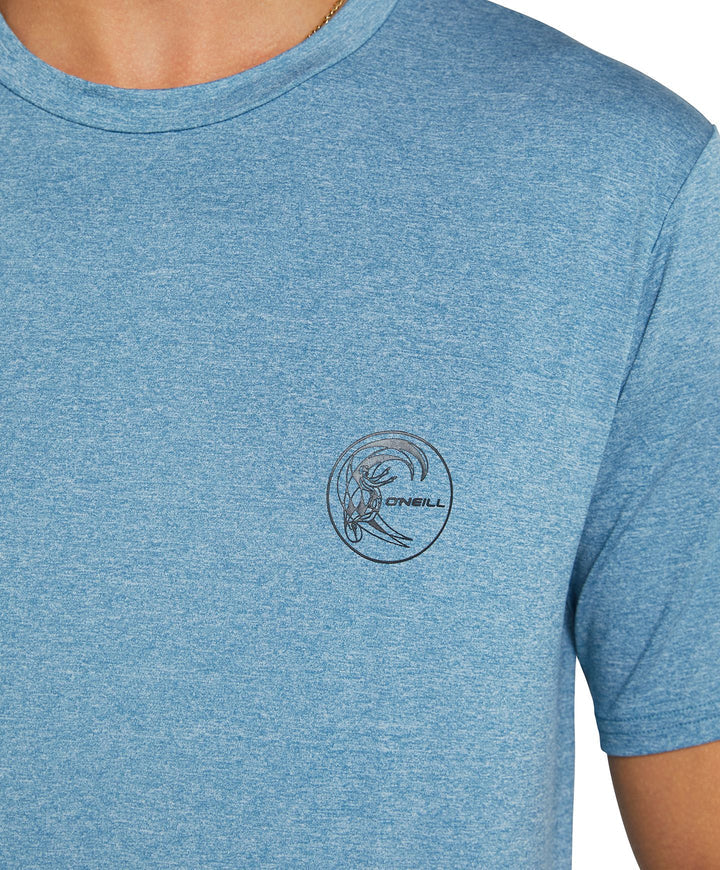 24/7 Hybrid UV Short Sleeve Rashie Surf Tee - Smoke Blue