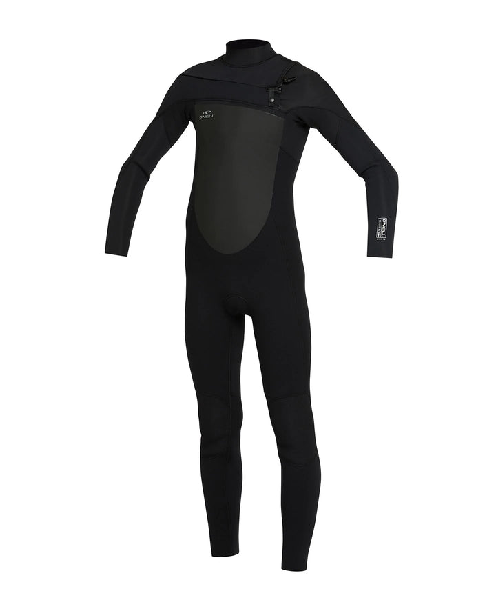 Kids Focus 4/3 Chest Zip Steamer Kids Wetsuit - Black