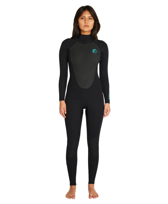 Womens Focus 3/2 Sealed Back Zip Steamer Wetsuit - Black