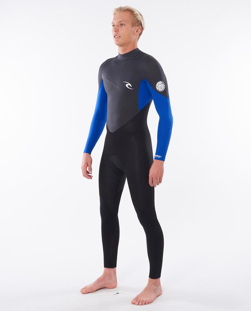 Rip Curl Omega 3/2 Gb Back Zip Steamer Mens Wetsuit - Black/Blue